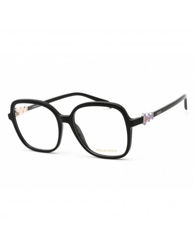 Emilio Pucci Women's Eyeglasses - Full Rim Shiny Black Square Plastic | EP5177 001 brillant des détails fins