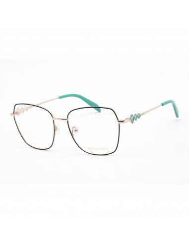 Emilio Pucci Women's Eyeglasses - Clear Demo Lens Gold and Black Frame | EP5179 005 la chaussure