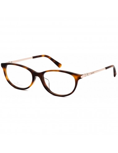 Swarovski Women's Eyeglasses - Dark Havana Oval Plastic Full-Rim Frame | SK5294-D 052 brillant des détails fins