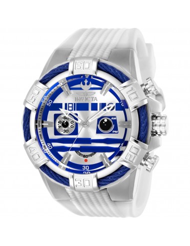 Invicta Men's Watch - Star Wars R2-D2 Chronograph Blue and Silver Dial Strap | 26269 sur le site 