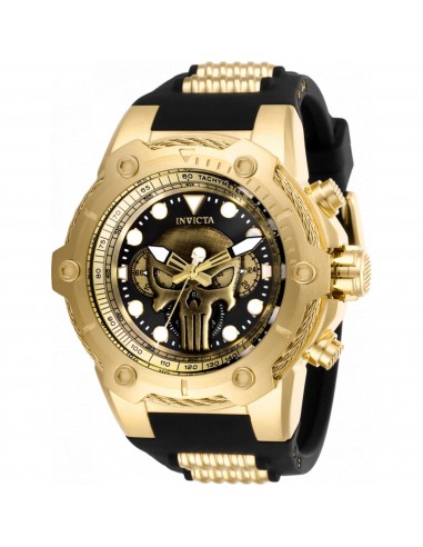 Invicta Men's Watch - Marvel Punisher Chrono Yellow Gold and Black Strap | 26925 paiement sécurisé