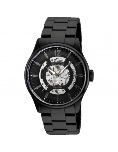 Invicta Men's Watch - Objet D Art Automatic Semi-Skeleton Dial Black Steel | 27574 Amélioration de cerveau avec