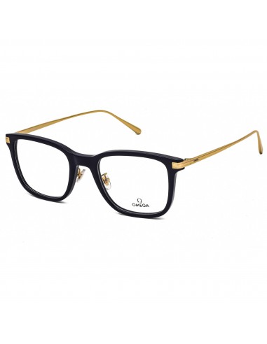 Omega Men's Eyeglasses - Clear Demo Lens Shiny Blue/Gold Square Frame | OM5005-H 090 la chaussure