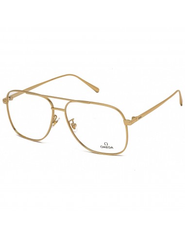 Omega Men's Eyeglasses - Clear Lens Shiny Deep Gold Aviator Frame | OM5006-H 030 les ctes