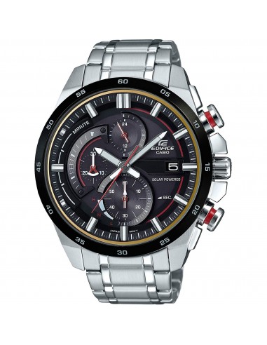 Casio Men's Watch - Edifice Tough Solar Chronograph Black Dial Steel | EQS600DB-1A4 votre