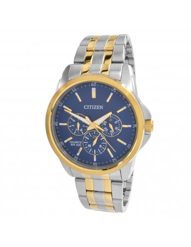 Citizen Men's Watch - Quartz Date-Day Blue Dial Two Tone Steel Bracelet | AG8348-56L de la marque