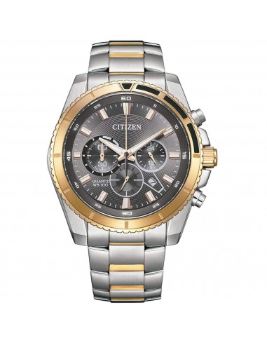 Citizen Men's Watch - Quartz Chronograph Grey Dial Two Tone Bracelet | AN8204-59H Economisez 