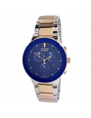 Citizen Men's Watch - Eco-Drive Chronograph Blue Dial Two Tone Bracelet | AT2244-84L 50-70% off 