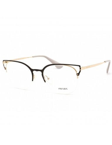 Prada Women's Eyeglasses - Brown/Gold Half Rim Metal Round Frame | PR64UV 98R1O1 les ctes