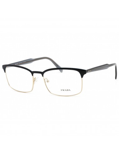 Prada Men's Eyeglasses - Matte Blue/Pale Gold Metal Rectangular Frame | PR54WV VH81O1 la livraison gratuite