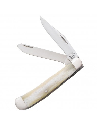 Bear & Son Knife - White Smooth Bone Trapper Folding Steel Blade, 4 1/8 inch | BSWSB54 Vous souhaitez 