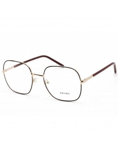 Prada Women's Eyeglasses - Bordeaux Full Rim Metal Frame Clear Lens | 0PR 56WV 09B1O1 brillant des détails fins