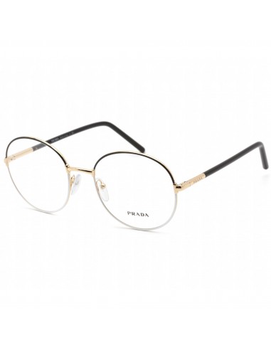 Prada Women's Eyeglasses - Black/White Round Metal Frame Clear Lens | 0PR55WV 07I1O1 2024