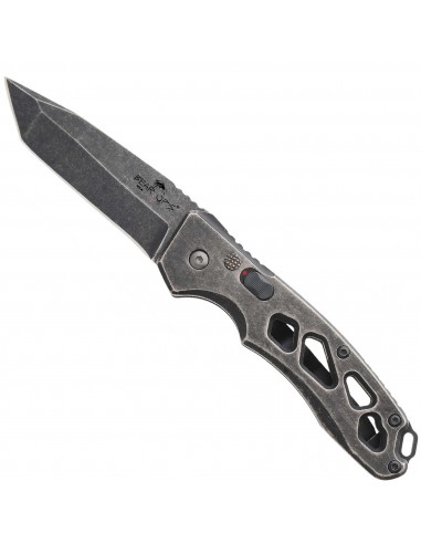 Bear & Son Knife - Auto Bold Action XII Stonewash Titanium Handle | BSAC-1200-TI-SW une grave pollution 