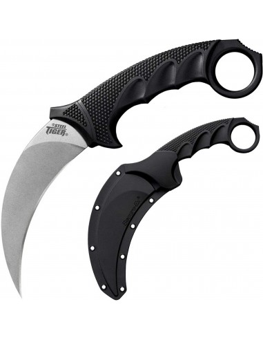 Cold Steel Knife - Steel Tiger Black Griv-Ex Handle Steel Blade Fixed | CS49KST basket pas cher