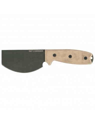 Ontario Knife Company Knife - RAT 3 Skinner Black Blade Tan Micarta Handle | OKC8661 s'inspire de l'anatomie humaine