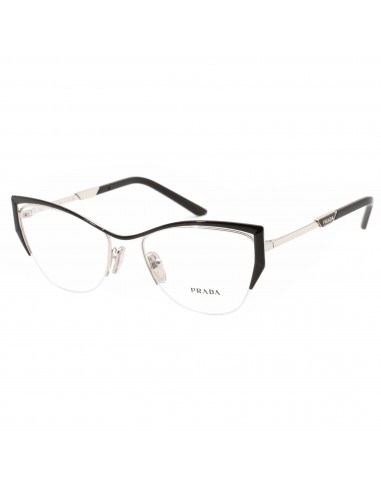 Prada Women's Eyeglasses - Silver/Black Butterfly Metal Frame | 0PR 63YV GAQ1O1 en ligne des produits 