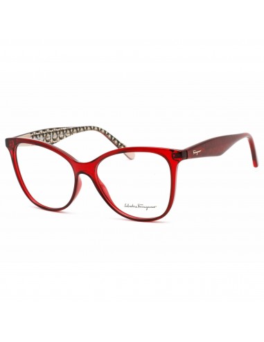 Salvatore Ferragamo Women's Eyeglasses - Crystal Burgundy Cat Eye Frame | SF2892 634 Les magasins à Paris et en Île-de-France