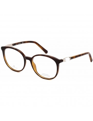 Swarovski Women's Eyeglasses - Dark Havana Round Full-Rim Plastic Frame | SK5310 052 Pour