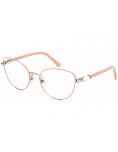 Swarovski Women's Eyeglasses - Shiny Pink Cat-Eye Full-Rim Metal Frame | SK5340 072 Fin de série