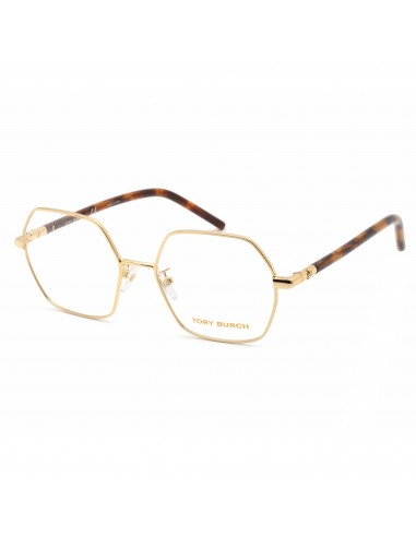 Tory Burch Unisex Eyeglasses - Shiny Gold/Tortoise Hexagonal Frame | 0TY1072 3309 destockage