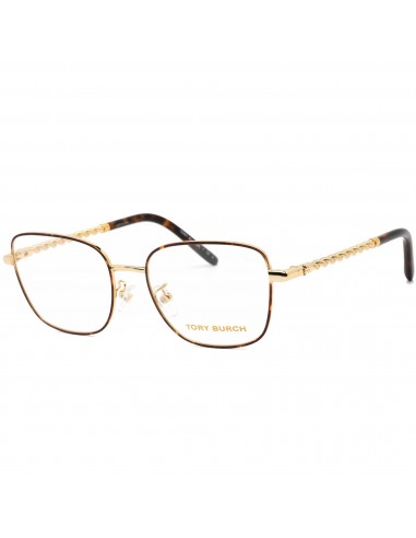 Tory Burch Women's Eyeglasses - Shiny Gold/Dark Tortoise Square Metal | 0TY1077 3344 soldes