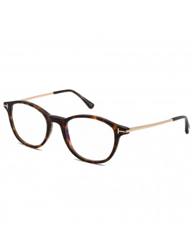 Tom Ford Men's Eyeglasses - Shiny Dark Havana Round Full-Rim Frame | FT5553-B 052 les ligaments