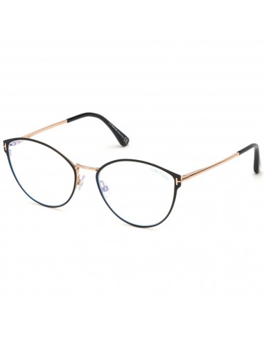 Tom Ford Women's Eyeglasses - Black/Rose Gold Cat-Eye Full-Rim Frame | FT5573-B 005 Les magasins à Paris et en Île-de-France