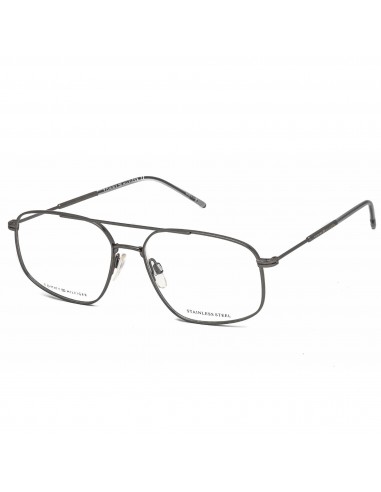 Tommy Hilfiger Men's Eyeglasses - Matte Ruthenium Pilot Metal Frame | TH 1631 0R80 00 de pas cher