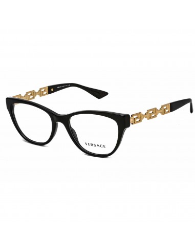 Versace Women's Eyeglasses - Black Cat-Eye Full-Rim Plastic Frame | VE3292 GB1 brillant des détails fins